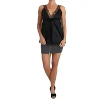 Dolce&Gabbana Dames Lingerie Cami Zwart Kant Zijde Stretch