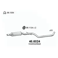 ASSO 46.6024 Uitlaat middendemper