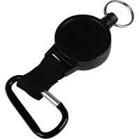 Benson Uittrekbare sleutelhanger - rollerclip 70 cm - met karabijnhaak - zwart