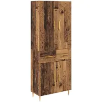 vidaXL Highboard Oud Hout 69,5 x 34 x 180 cm Bewerkt hout