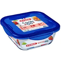 Pyrex - Cook & Go Schaal Vierkant met Deksel 1,9 liter - Transparant