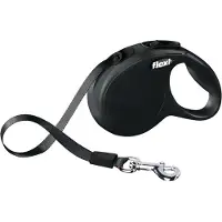 Flexi rollijn classic tape zwart Xs 3mtr