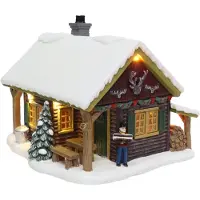 Santaville Forest Cabin with LED Polyresin 20cm