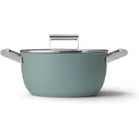 Smeg Braadpan Emerald Green Keukengerei, Cookware, Casserole, Emerald Green, Jaren 50, Diameter: 24 cm