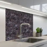 KitchenYeah Keuken achterwand 80x80 cm - Spatscherm zelfklevend Graniet - Zwart - Grijs - Vlekken - Muurbeschermer - Spatwand fornuis