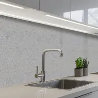 KitchenYeah Keuken achterwand 400x80 cm - Spatscherm zelfklevend Licht - Grijze - Muur - Muurbeschermer - Spatwand fornuis