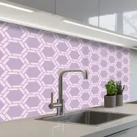 KitchenYeah Keuken achterwand 100x60 cm - Spatscherm zelfklevend Patroon - Roze - Paars - Muurbeschermer - Spatwand fornuis