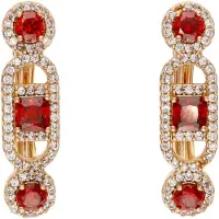 Faina Oorbellen rose-goud / rood / transparant