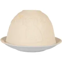 Clayre & Eef Waxinelichthouder Ø 12x8 cm Wit Porselein Honden
