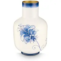 Pip studio Vaas Pip & The Blue Bird - Bloemenvaas van Metaal - Blauw - 36cm