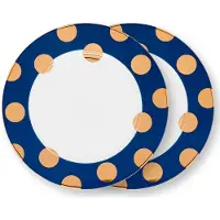 Pip studio Ontbijtbord Dot Delight Navy-Gold 23 cm (Set van 2)