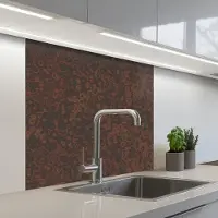 KitchenYeah Keuken achterwand 80x80 cm - Spatscherm zelfklevend Donker - Bruin - Roest print - Muurbeschermer - Spatwand fornuis