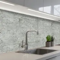 KitchenYeah Keuken achterwand 150x60 cm - Spatscherm zelfklevend Grijs - Muur - Poriën - Muurbeschermer - Spatwand fornuis