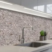 KitchenYeah Keuken achterwand 150x80 cm - Spatscherm zelfklevend Licht - Grijs - Textuur - Muurbeschermer - Spatwand fornuis