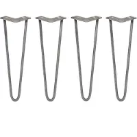 Monster 4 x 40,6cm Hairpin retro pootjes tafelpoten pinpoten - 2 staven - 12mm - ruw staal