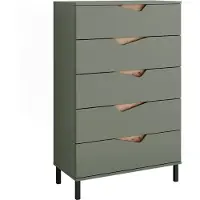 Vicco Marelle Dressoir – 76 x 120 cm met 5 laden Groen/Kunstzinnig