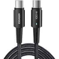 Essager Usb-C Naar Usb-C Kabel 100W 1M Voor Telefoons Laptop Snel