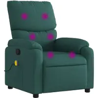 vidaXL Massagestoel met donkergroene stof