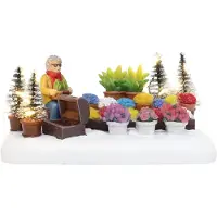Santaville Market Vendor Plants and Flowers with LED Polyresin 14cm