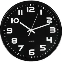 GereedschapXXL Zwarte Wandklok 30 cm - Modern Design voor Woonkamer & Kantoor
