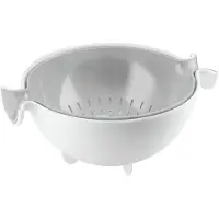 Guzzini Colander And Bowl Set Spin&Drain Gray