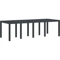 vidaXL Tuin Tafel Antraciet 250 x 100 x 73 cm poly rattan
