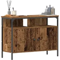 vidaXL Wastafel kabinet voor de badkamer Oud hout 80 x 30 x 60 cm