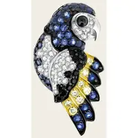 MOOYE ® - Collectie Zilveren Papegaai hanger met zirkonia's