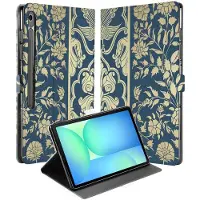 B2Ctelecom Samsung Galaxy Tab S10 FE Plus Book Case Hoesje met Standaard Beige Flowers