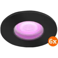 Philips Hue Xamento Spot Encastré pour Salles de Bain White and Color - Noir - Rond Lot de 6