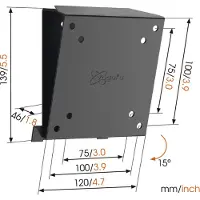Vogel's Vogel wandbeugel, model MA1010-A1, kantelbaar, geschikt voor schermen van 17-26 inch, maximaal gewicht: 30 kg, VESA-standaard: 75x75 en 100x100 mm, kleur: zwart