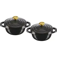 Tefal Air Set van 2 mini-braadpannen 11 cm, inhoud 0,45 l, licht gegoten aluminium, veilige keramische coating, condensatiedeksel, robuust, alleen ovenbestendig