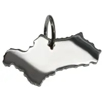 MOOYE ® - Collectie Zilveren Landkaart Andalusië ketting hanger