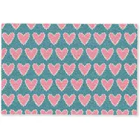 MuchoWow Deurmat 60x40 cm - Droogloopmat Retro - Hartjes - Patroon - Mat voor binnen - Schoonloopmat - Deurmatten met print - Inloopmat