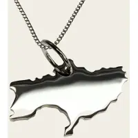 MOOYE ® - Collectie Zilveren Landkaart Oekraïne ketting hanger