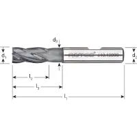 Rotec HSS-E vingerfrees, kort, AlCrN-coating, ø12