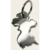 MOOYE ® - Collectie Zilveren Landkaart Frans Guyana ketting hanger