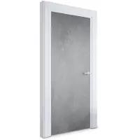 Wallfluent Deursticker - Grijze textuur Deurbehang Sticker - 85 x 205 cm - Grijs Deurbehang - Moderne Deur Sticker - Imitatietextuur Deurposter - Deursticker voor de Keuken - Deur plakfolie