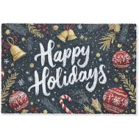 MuchoWow Deurmat 60x40 cm - Droogloopmat Feestelijk - Kerstgroet - Kleurrijk - Mat voor binnen - Schoonloopmat - Deurmatten met print - Inloopmat
