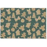 MuchoWow Deurmat 90x60 cm - Droogloopmat Illustratie - Koekjes - Groen - Mat voor binnen - Schoonloopmat - Deurmatten met print - Inloopmat
