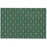 MuchoWow Deurmat 60x40 cm - Droogloopmat Patroon - Groen - Goud - Symmetrisch - Mat voor binnen - Schoonloopmat - Deurmatten met print - Inloopmat