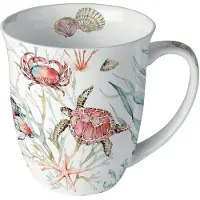 Ambiente Mok 0.4L Sea Animals Wit wit Ambiente Beker