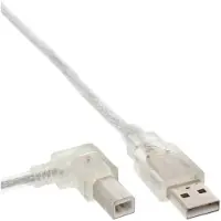InLine - Câble USB - USB (M) pour USB type B (M) angle gauche - USB 2.0 - 30 cm - transparent