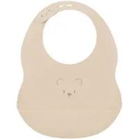 Nattou SILICONE Slabbetje met Opvangbakje - 21 cm - Klei