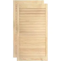 vidaXL Kastdeuren met lamellen 2 st 99,3x39,4 cm massief grenenhout