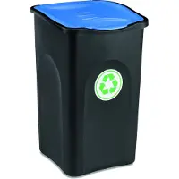Stefanplast Vuilnisbak - 50L - 56x37x39cm - Zwart Blauw