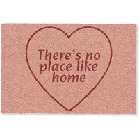 MuchoWow Deurmat 90x60 cm - Droogloopmat There's no place like home - Quote - Zalmroze - Mat voor binnen - Schoonloopmat - Deurmatten met print - Inloopmat