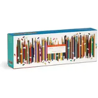 Galison Frank Lloyd Wright Colored Pencils Shaped 1000 Piece Panoramic Puzzle