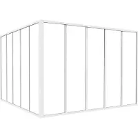 Vente-unique Glazen hoekbinnenraam met industriële stijl in gepoedercoat aluminium - L150 x L150 x H105 - Wit - BAYVIEW