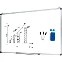 Coast wit wandpaneel met verwijderbare potloodkas aluminium frame magnetisch whiteboard 50 x 35 cm wit